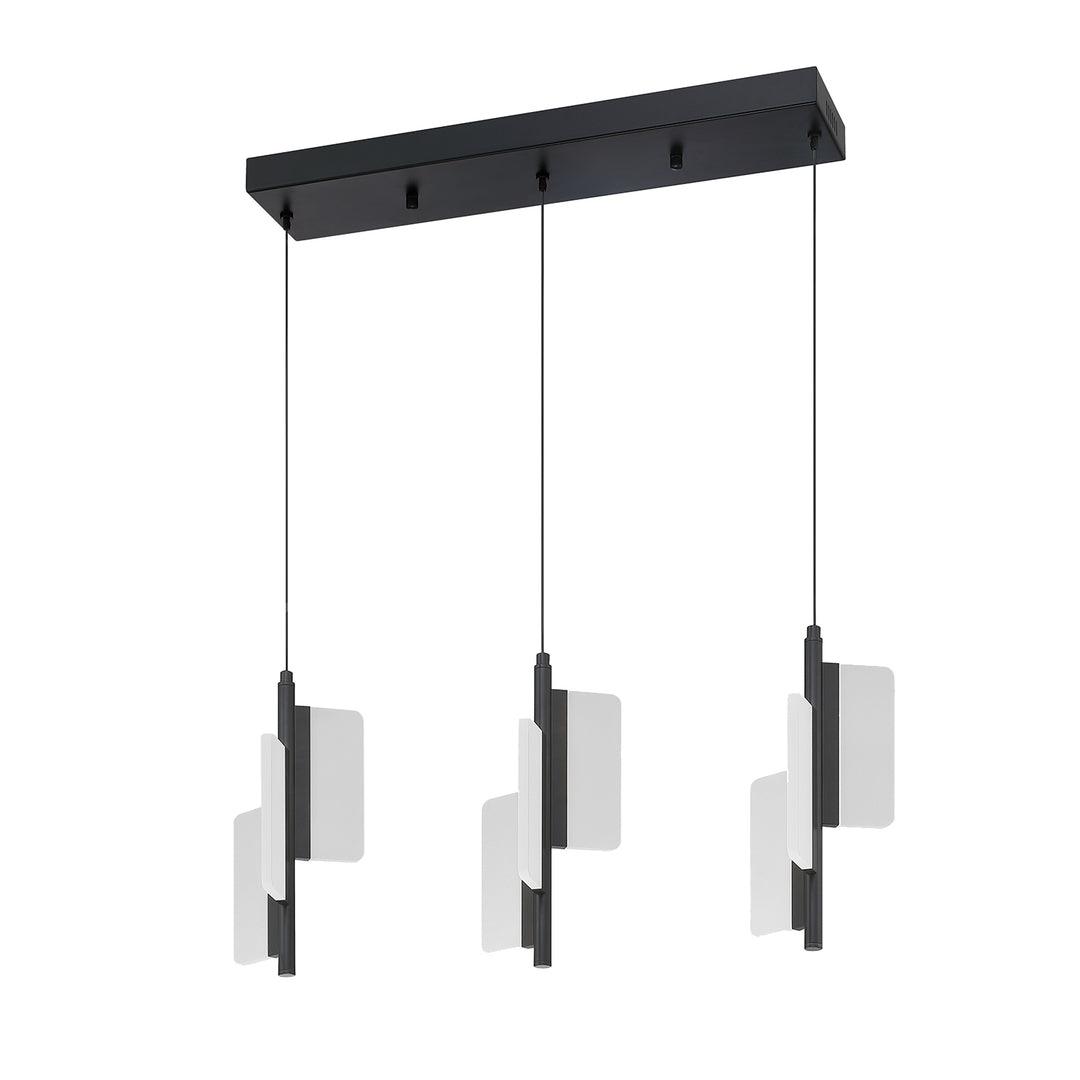 LED Black Frame with White Acrylic Diffuser Linear Pendant - LV LIGHTING