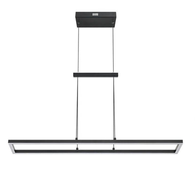 LED Black Rectangular Frame Linear Pendant - LV LIGHTING