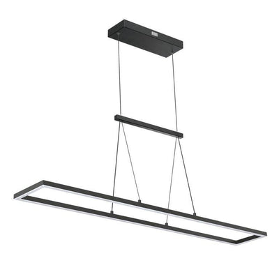 LED Black Rectangular Frame Linear Pendant - LV LIGHTING