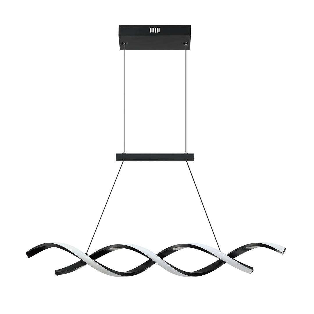 LED Black Twisted Frame with Acrylic Diffuser Linear Pendant - LV LIGHTING