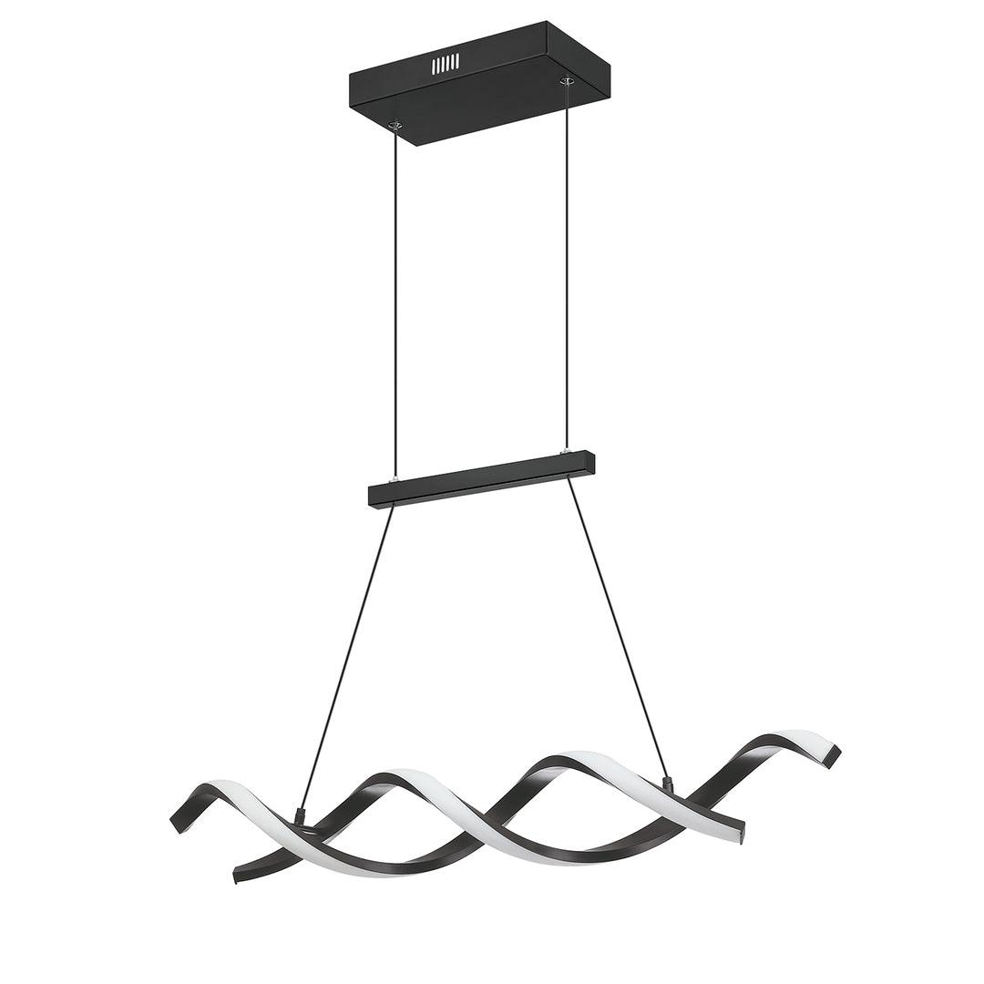 LED Black Twisted Frame with Acrylic Diffuser Linear Pendant - LV LIGHTING