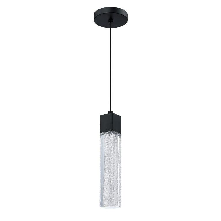 LED Black with Ice Acrylic Glass Diffuser Mini Pendant - LV LIGHTING