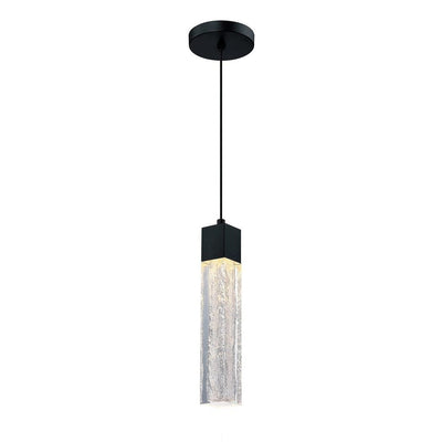 LED Black with Ice Acrylic Glass Diffuser Mini Pendant - LV LIGHTING