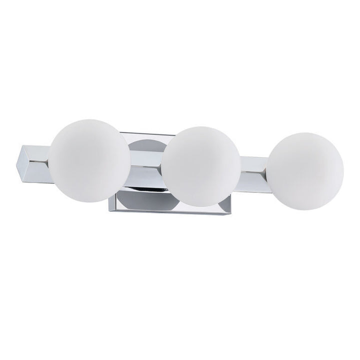 Steel Frame with Opal White Glass Globe Vanity Light