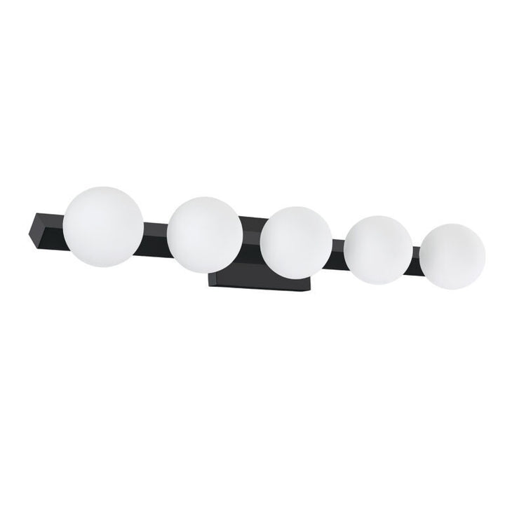 Steel Frame with Opal White Glass Globe Vanity Light