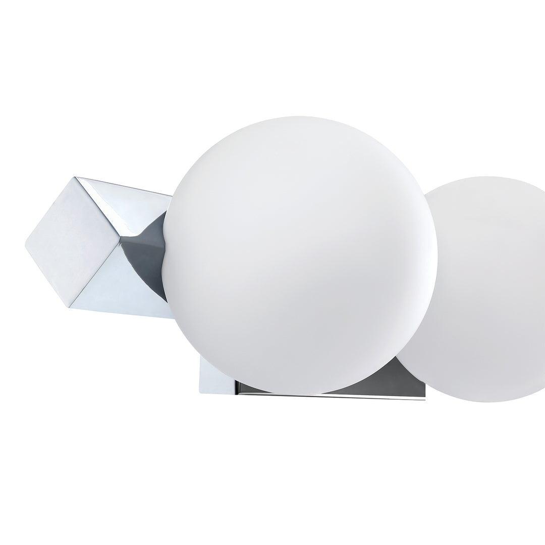 Steel Frame with Opal White Glass Globe Vanity Light