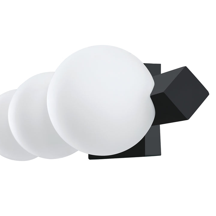 Steel Frame with Opal White Glass Globe Vanity Light