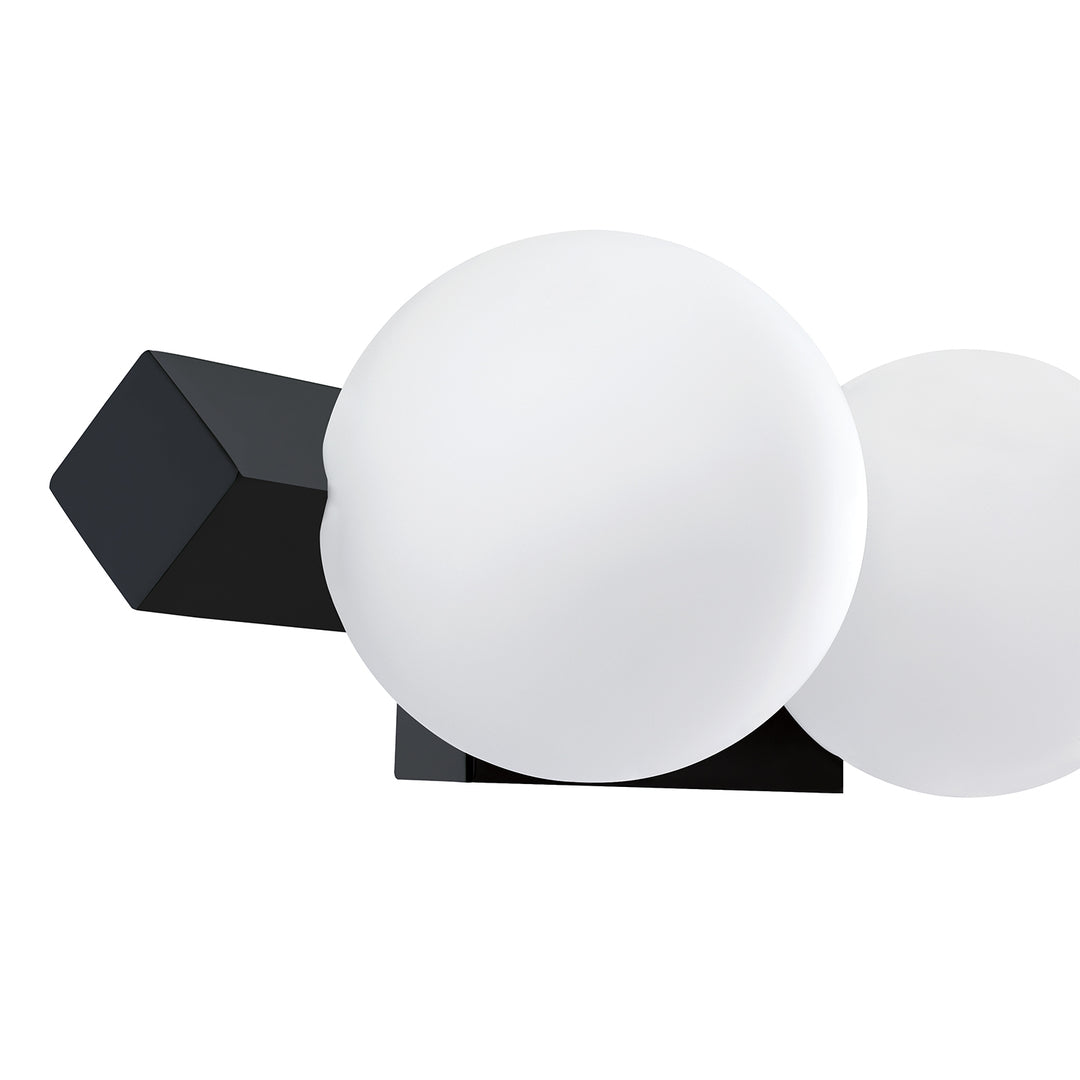 Steel Frame with Opal White Glass Globe Vanity Light