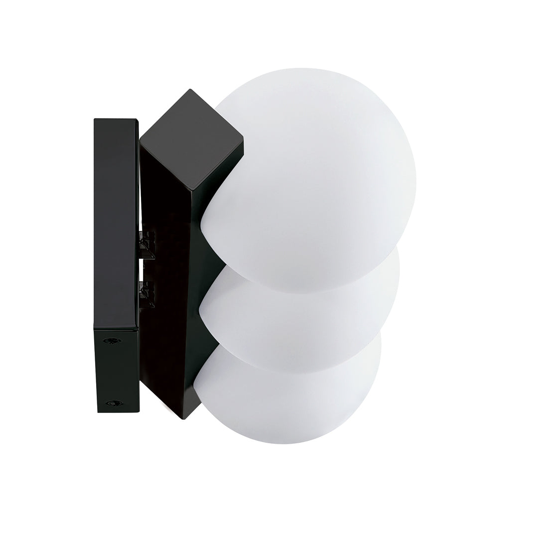 Steel Frame with Opal White Glass Globe Vanity Light