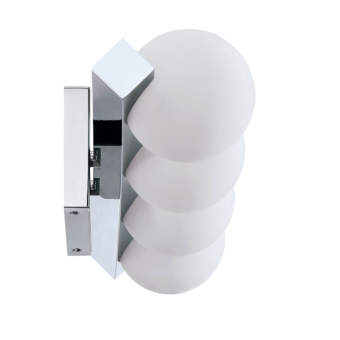 Steel Frame with Opal White Glass Globe Vanity Light