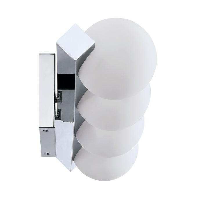Steel Frame with Opal White Glass Globe Vanity Light
