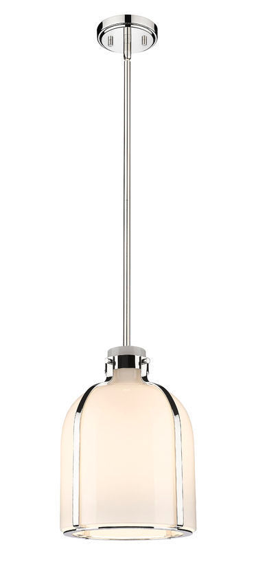 Steel Frame with White Opal Glass Shade Pendant