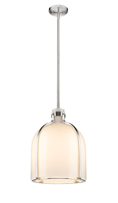 Steel Frame with White Opal Glass Shade Pendant