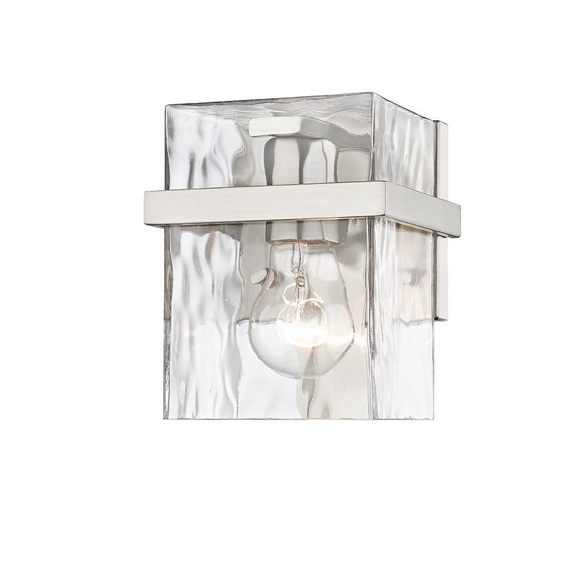 Steel Frame with Clear Rectangular Glass Shade Wall Sconce