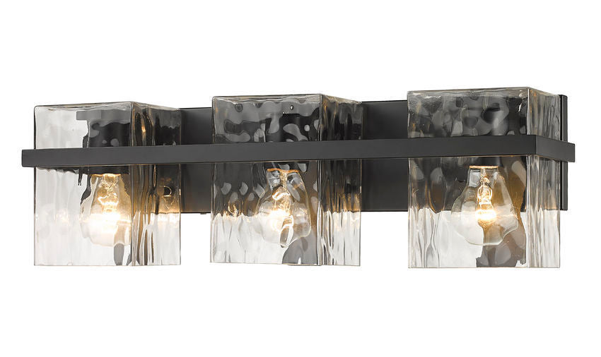 Steel Frame with Clear Rectangular Glass Shade Vanity Light