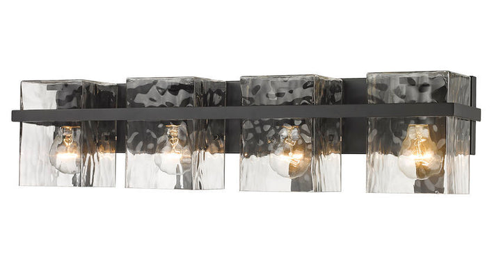 Steel Frame with Clear Rectangular Glass Shade Vanity Light