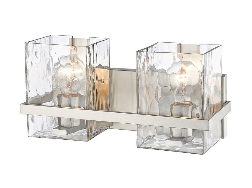 Steel Frame with Clear Rectangular Glass Shade Vanity Light