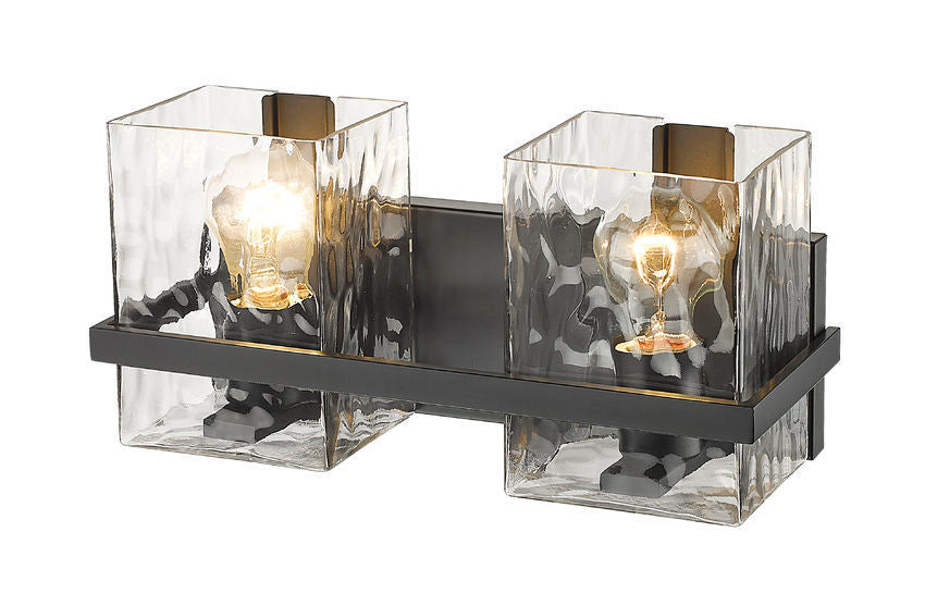 Steel Frame with Clear Rectangular Glass Shade Vanity Light
