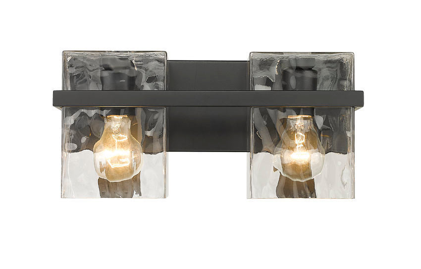 Steel Frame with Clear Rectangular Glass Shade Vanity Light