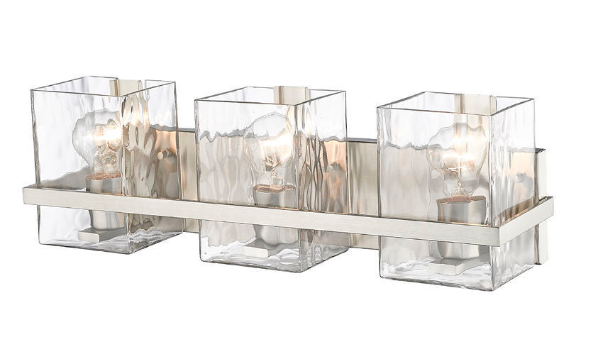 Steel Frame with Clear Rectangular Glass Shade Vanity Light