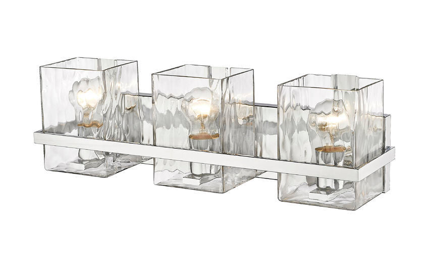 Steel Frame with Clear Rectangular Glass Shade Vanity Light