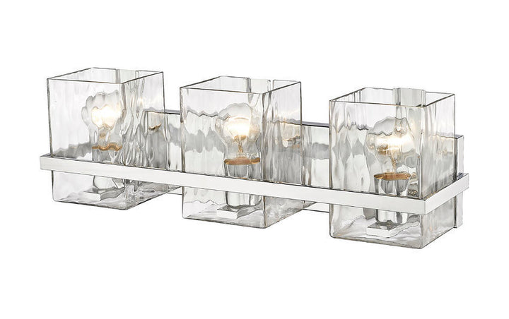 Steel Frame with Clear Rectangular Glass Shade Vanity Light