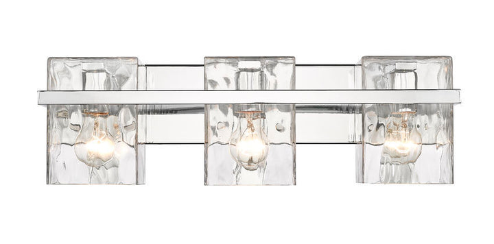 Steel Frame with Clear Rectangular Glass Shade Vanity Light