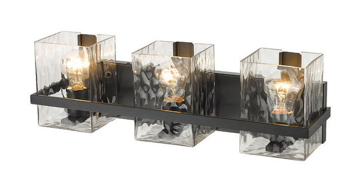Steel Frame with Clear Rectangular Glass Shade Vanity Light