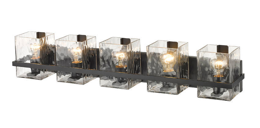 Steel Frame with Clear Rectangular Glass Shade Vanity Light