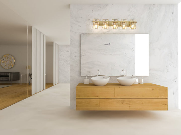 Steel Frame with Clear Rectangular Glass Shade Vanity Light
