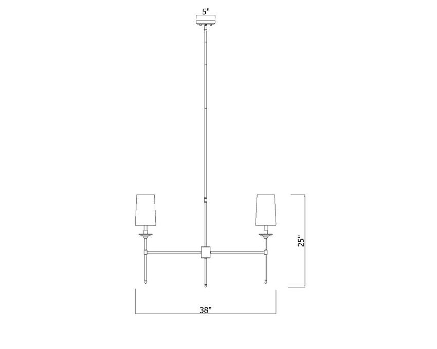 Steel Frame with Off White Fabric Shade Chandelier