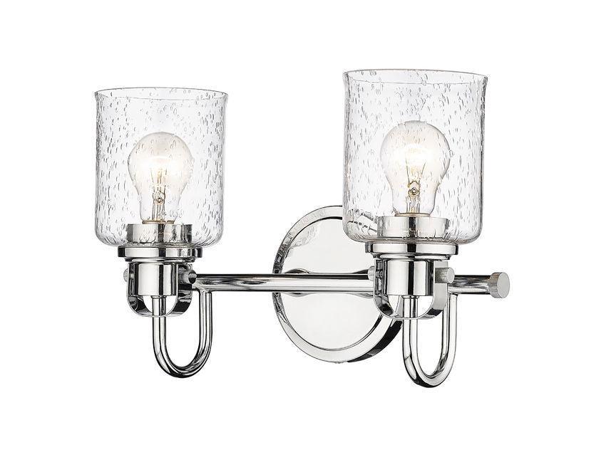 Steel Arch Arm with Clear Seedy Glass Shade Vanity Light - LV LIGHTING