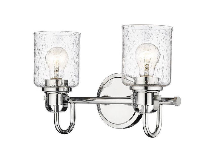 Steel Arch Arm with Clear Seedy Glass Shade Vanity Light - LV LIGHTING