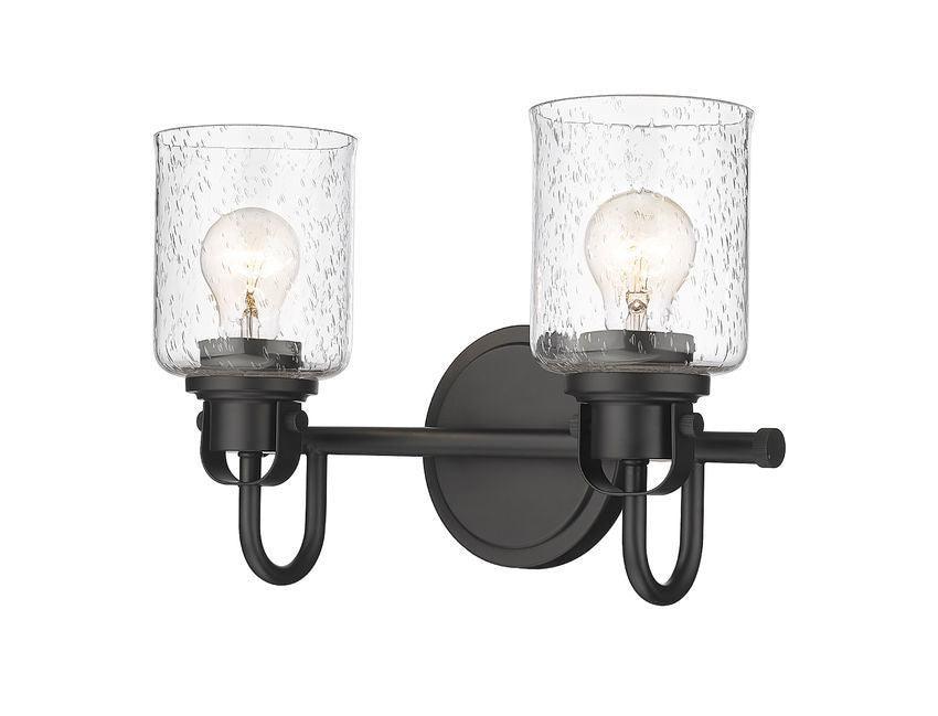 Steel Arch Arm with Clear Seedy Glass Shade Vanity Light - LV LIGHTING