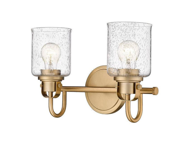 Steel Arch Arm with Clear Seedy Glass Shade Vanity Light - LV LIGHTING