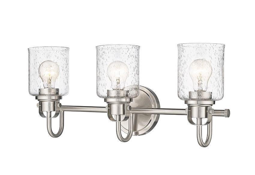 Steel Arch Arm with Clear Seedy Glass Shade Vanity Light - LV LIGHTING