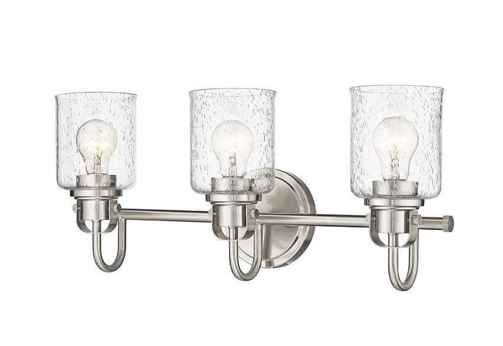 Steel Arch Arm with Clear Seedy Glass Shade Vanity Light - LV LIGHTING