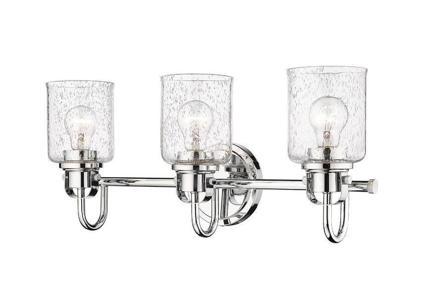 Steel Arch Arm with Clear Seedy Glass Shade Vanity Light - LV LIGHTING
