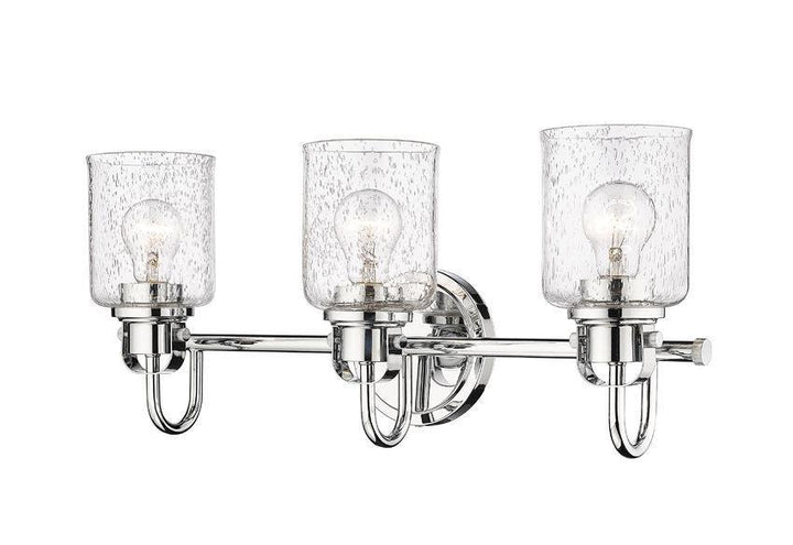 Steel Arch Arm with Clear Seedy Glass Shade Vanity Light - LV LIGHTING