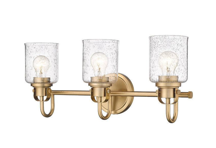 Steel Arch Arm with Clear Seedy Glass Shade Vanity Light - LV LIGHTING