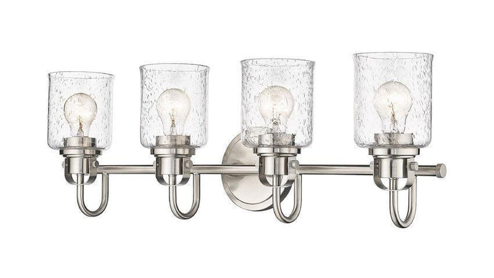 Steel Arch Arm with Clear Seedy Glass Shade Vanity Light - LV LIGHTING
