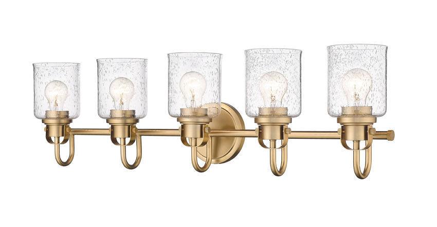 Steel Arch Arm with Clear Seedy Glass Shade Vanity Light - LV LIGHTING