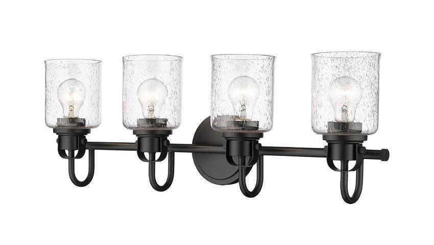 Steel Arch Arm with Clear Seedy Glass Shade Vanity Light - LV LIGHTING
