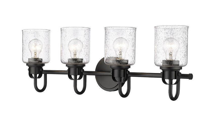 Steel Arch Arm with Clear Seedy Glass Shade Vanity Light - LV LIGHTING