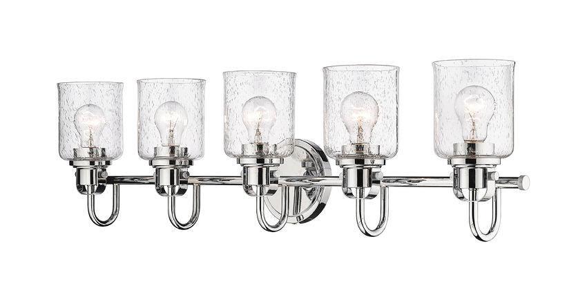 Steel Arch Arm with Clear Seedy Glass Shade Vanity Light - LV LIGHTING