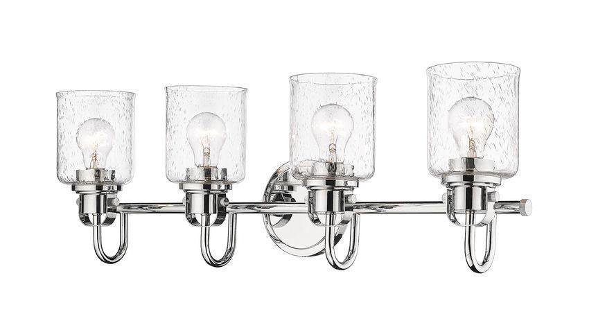 Steel Arch Arm with Clear Seedy Glass Shade Vanity Light - LV LIGHTING