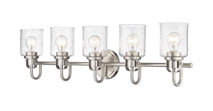 Steel Arch Arm with Clear Seedy Glass Shade Vanity Light - LV LIGHTING