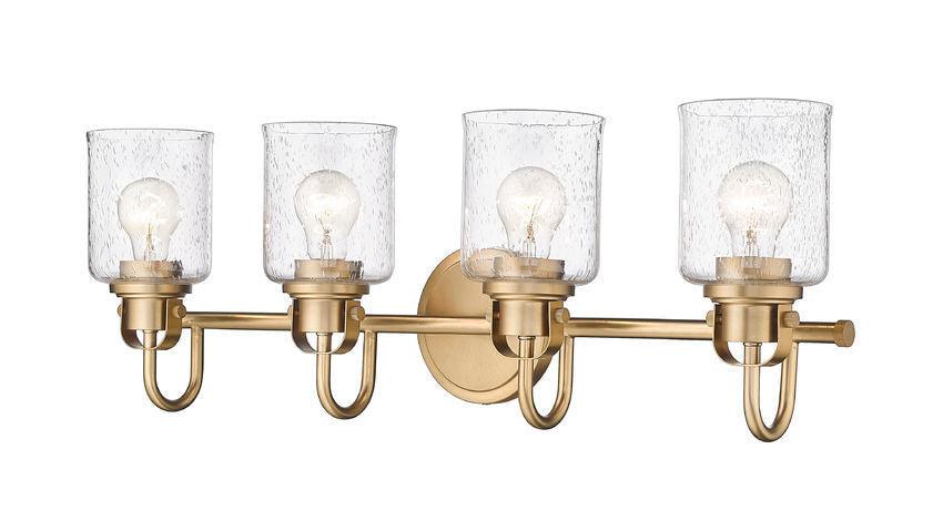 Steel Arch Arm with Clear Seedy Glass Shade Vanity Light - LV LIGHTING