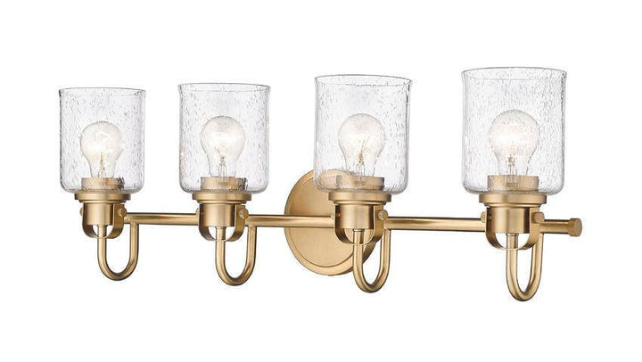 Steel Arch Arm with Clear Seedy Glass Shade Vanity Light - LV LIGHTING