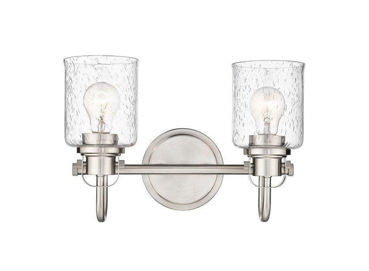Steel Arch Arm with Clear Seedy Glass Shade Vanity Light - LV LIGHTING